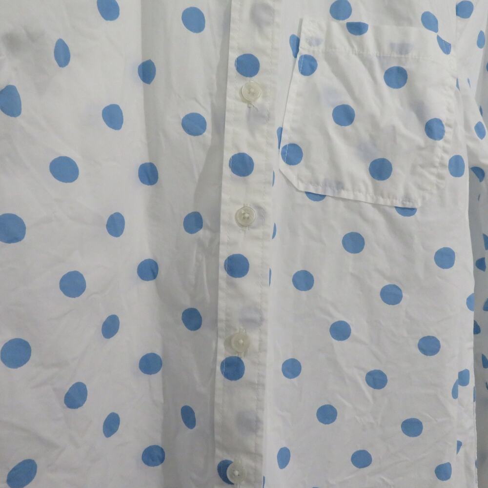 Boden Women Sz 10 White Blue Polka Dot Classic Shirt Long Sleeve Button Down - Picture 5 of 8